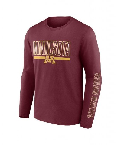 Men's Branded Maroon Minnesota Golden Gophers Modern Two-Hit Long Sleeve T-shirt $26.99 T-Shirts