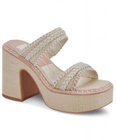 Women's Whim Woven Slip-On Platform Sandals Green $46.50 Shoes