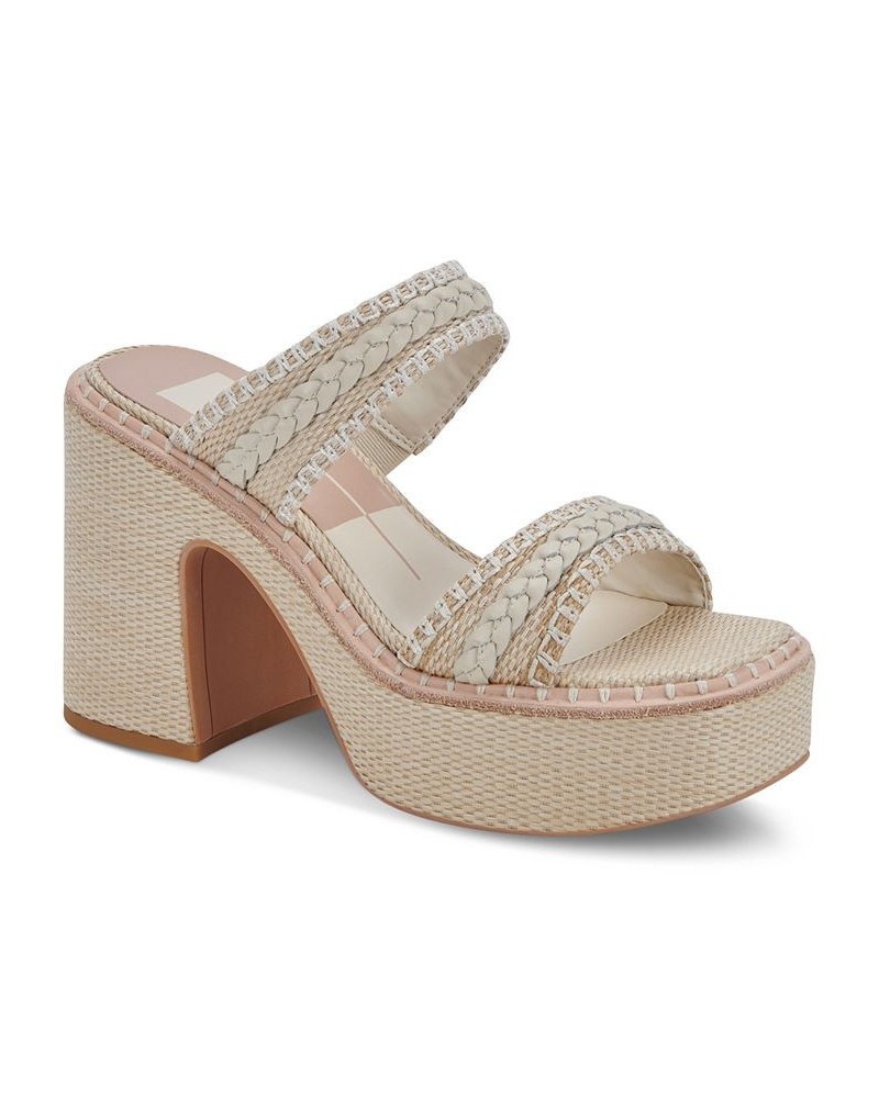 Women's Whim Woven Slip-On Platform Sandals Green $46.50 Shoes