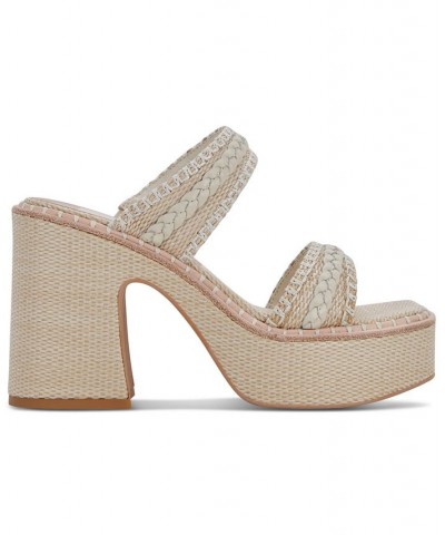 Women's Whim Woven Slip-On Platform Sandals Green $46.50 Shoes