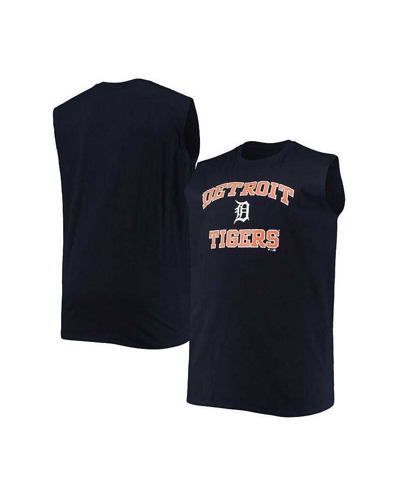 Men's Navy Detroit Tigers Big and Tall Jersey Muscle Tank Top $22.05 T-Shirts