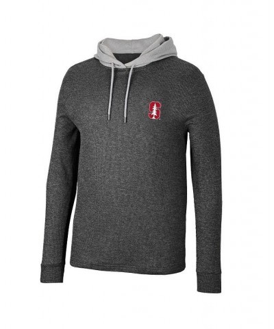 Men's Black Stanford Cardinal Ballot Waffle-Knit Thermal Long Sleeve Hoodie T-shirt $35.69 T-Shirts