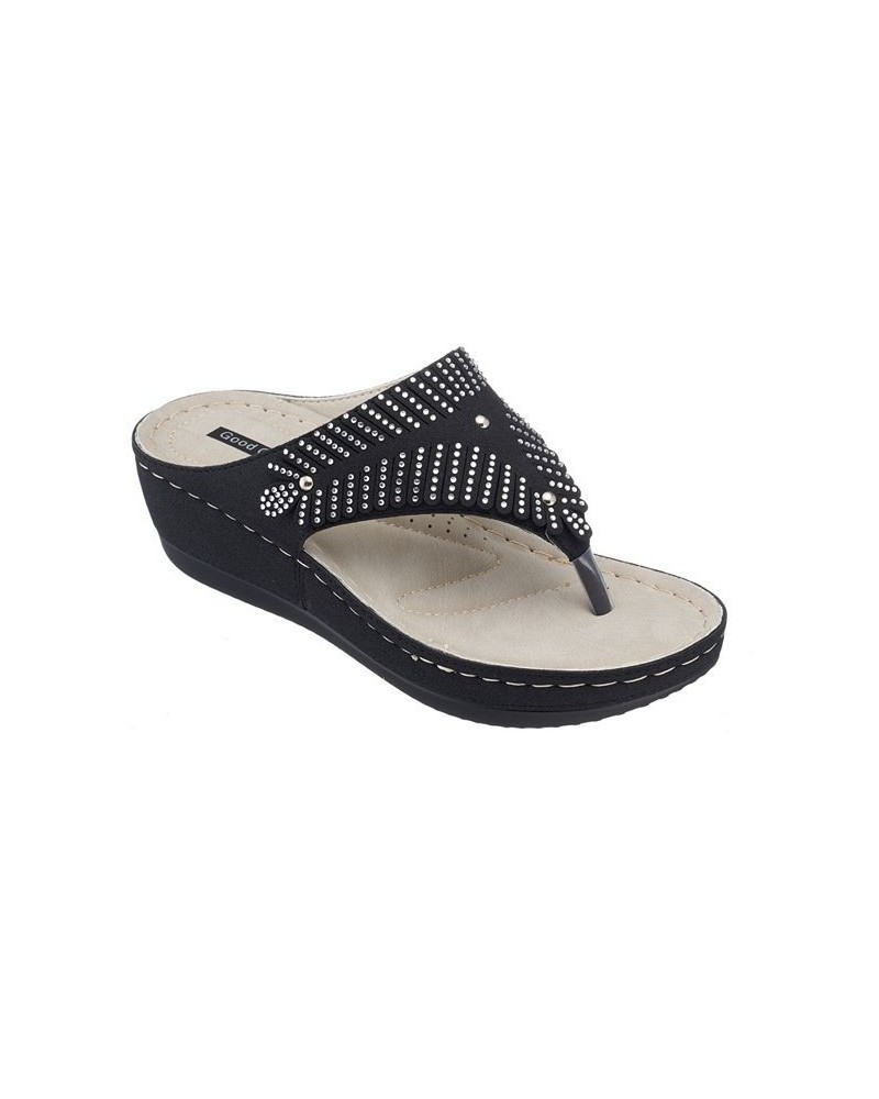 Virginia Wedge Sandal Black $30.00 Shoes