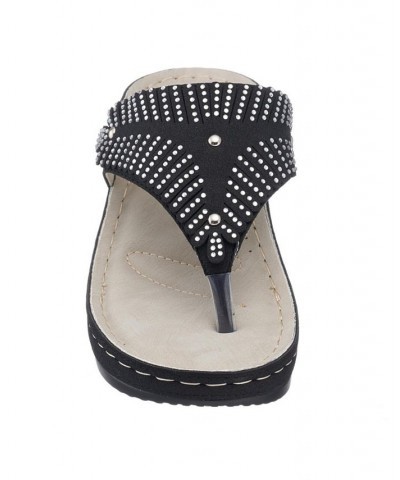 Virginia Wedge Sandal Black $30.00 Shoes