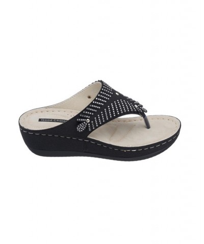 Virginia Wedge Sandal Black $30.00 Shoes