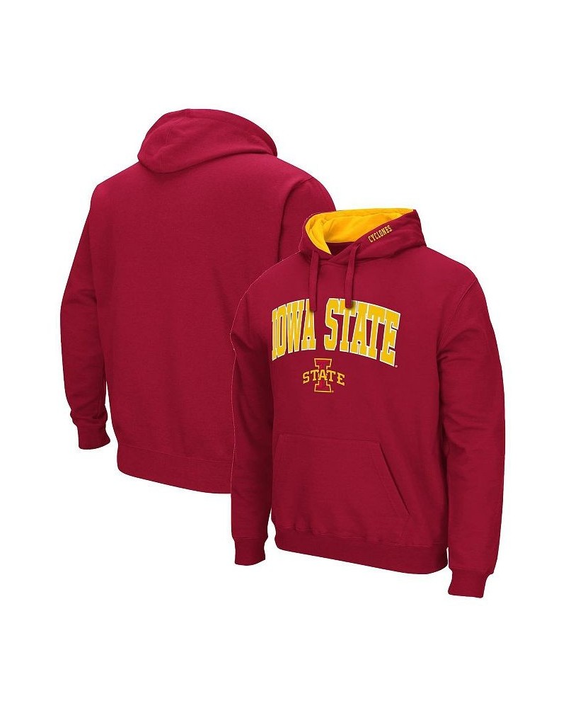 Men's Cardinal Iowa State Cyclones Arch and Logo 3.0 Pullover Hoodie $28.19 Sweatshirt