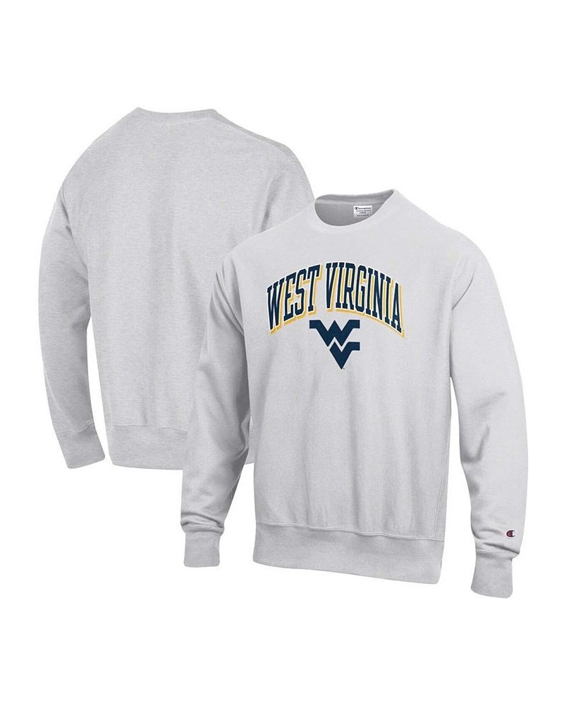 Men's Gray West Virginia Mountaineers Arch Over Logo Reverse Weave Pullover Sweatshirt $36.55 Sweatshirt