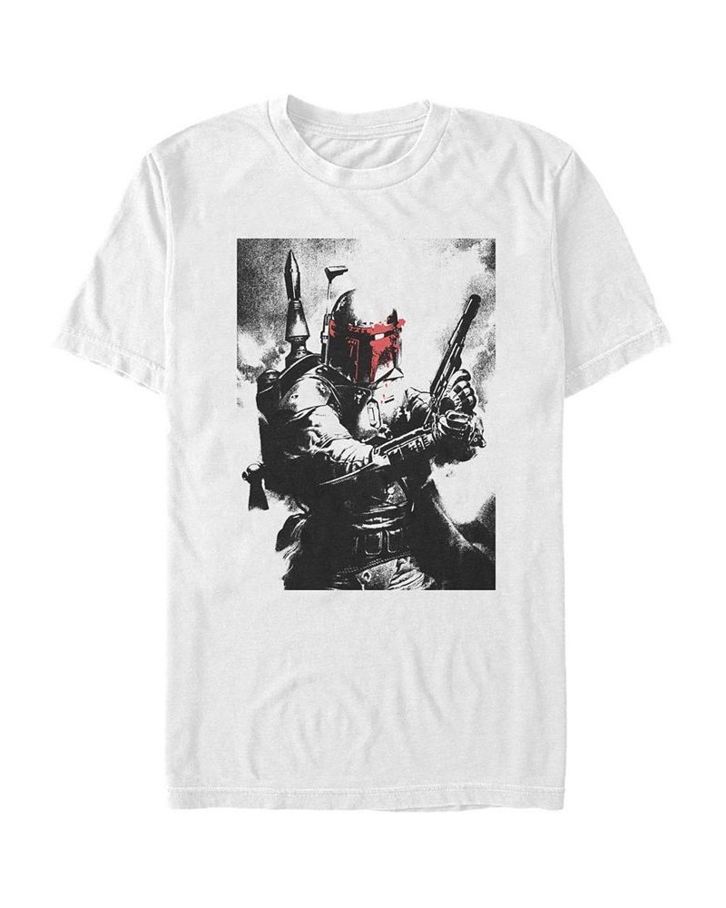 Men's Boba So Fett Short Sleeve Crew T-shirt White $18.19 T-Shirts