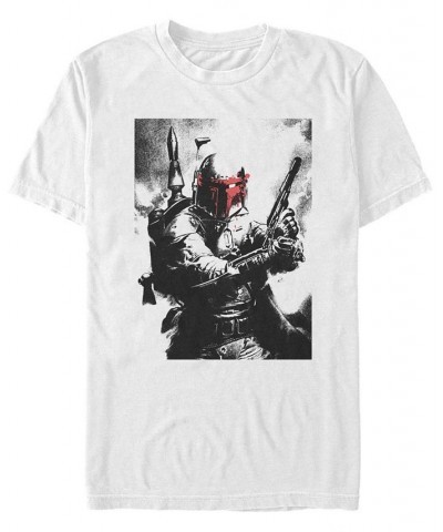 Men's Boba So Fett Short Sleeve Crew T-shirt White $18.19 T-Shirts