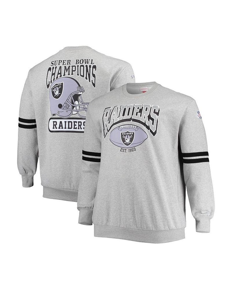 Men's Heather Gray Las Vegas Raiders Big and Tall Allover Print Pullover Sweatshirt $54.99 Sweatshirt