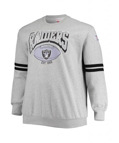 Men's Heather Gray Las Vegas Raiders Big and Tall Allover Print Pullover Sweatshirt $54.99 Sweatshirt