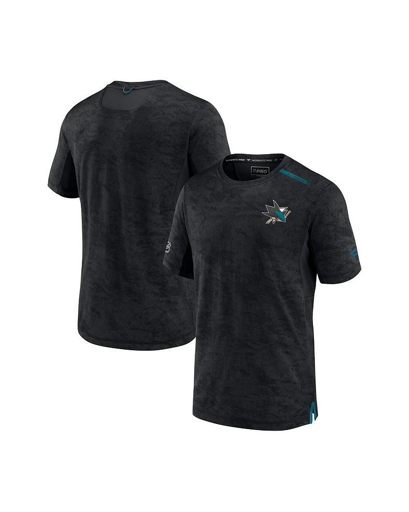 Men's Branded Black San Jose Sharks Authentic Pro Rink Premium Camo T-Shirt $32.93 T-Shirts