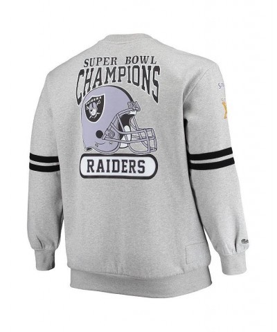 Men's Heather Gray Las Vegas Raiders Big and Tall Allover Print Pullover Sweatshirt $54.99 Sweatshirt