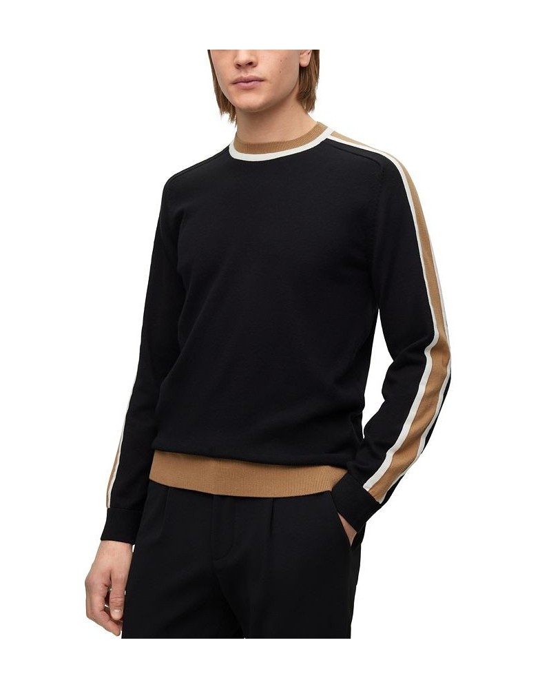 BOSS Men's Cotton Color-Blocking Sweater Black $83.20 Sweaters