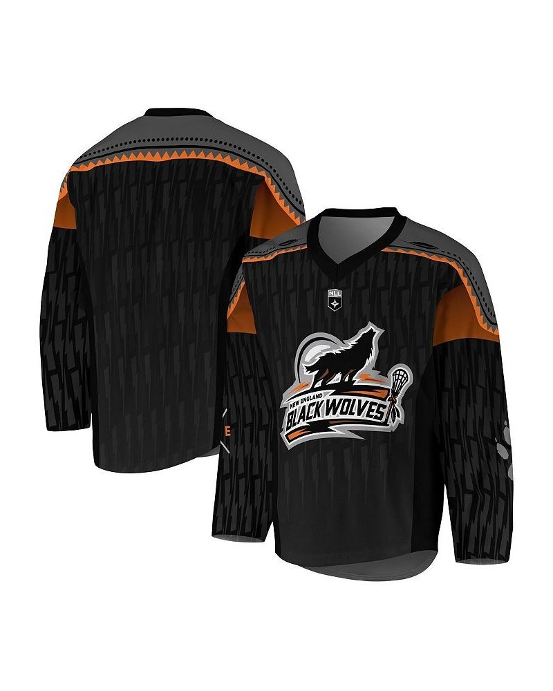 Men's Black, Orange New England Black Wolves Replica Jersey $51.25 Jersey