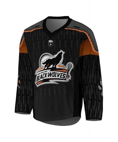 Men's Black, Orange New England Black Wolves Replica Jersey $51.25 Jersey