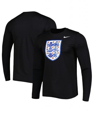 Men's Black England National Team Primary Logo Legend Performance Long Sleeve T-shirt $26.99 T-Shirts