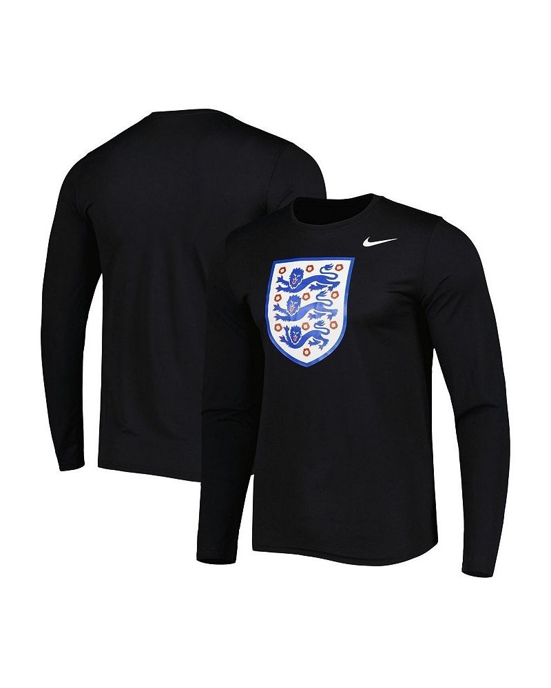 Men's Black England National Team Primary Logo Legend Performance Long Sleeve T-shirt $26.99 T-Shirts