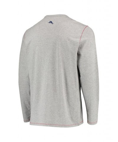 Men's Heather Gray New England Patriots Sport Lei Pass Long Sleeve T-shirt $45.04 T-Shirts