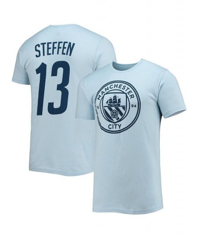 Men's Zack Steffen Light Blue Manchester City Name and Number T-shirt $26.54 T-Shirts