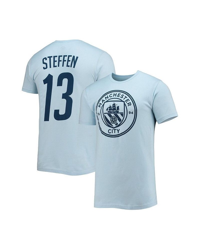 Men's Zack Steffen Light Blue Manchester City Name and Number T-shirt $26.54 T-Shirts