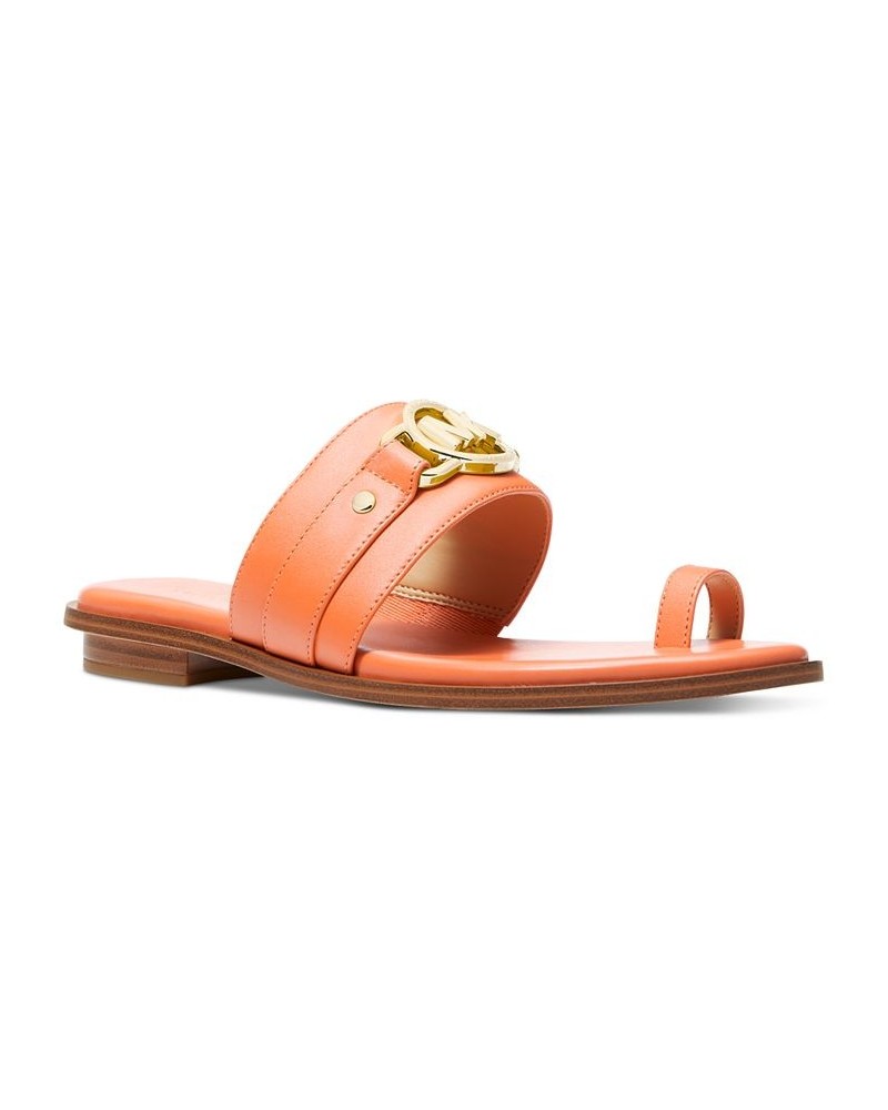 Women's Rory Flat Thong Sandals Orange $38.85 Shoes