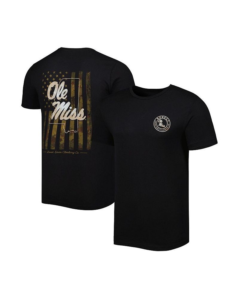 Men's Black Ole Miss Rebels Camo Flag 2-Hit T-shirt $18.40 T-Shirts