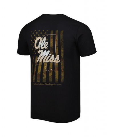 Men's Black Ole Miss Rebels Camo Flag 2-Hit T-shirt $18.40 T-Shirts