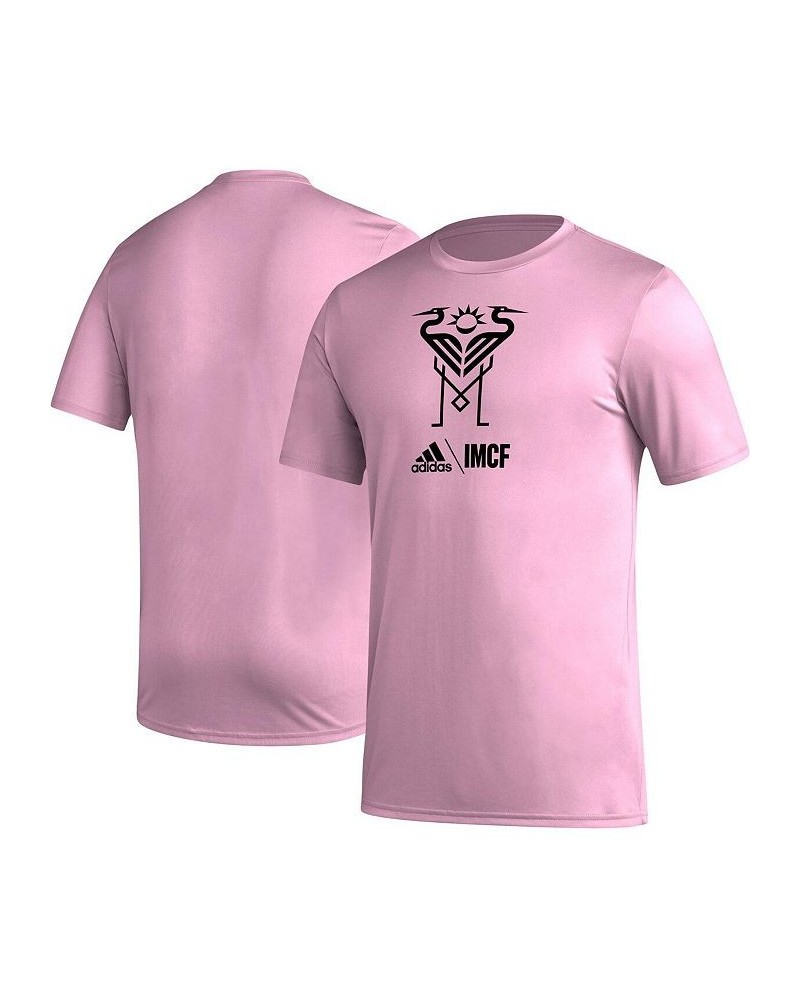 Men's Pink Inter Miami CF Icon T-shirt $20.25 T-Shirts