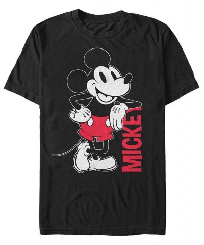 Men's Mickey Leaning Short Sleeve T-Shirt Black $18.54 T-Shirts