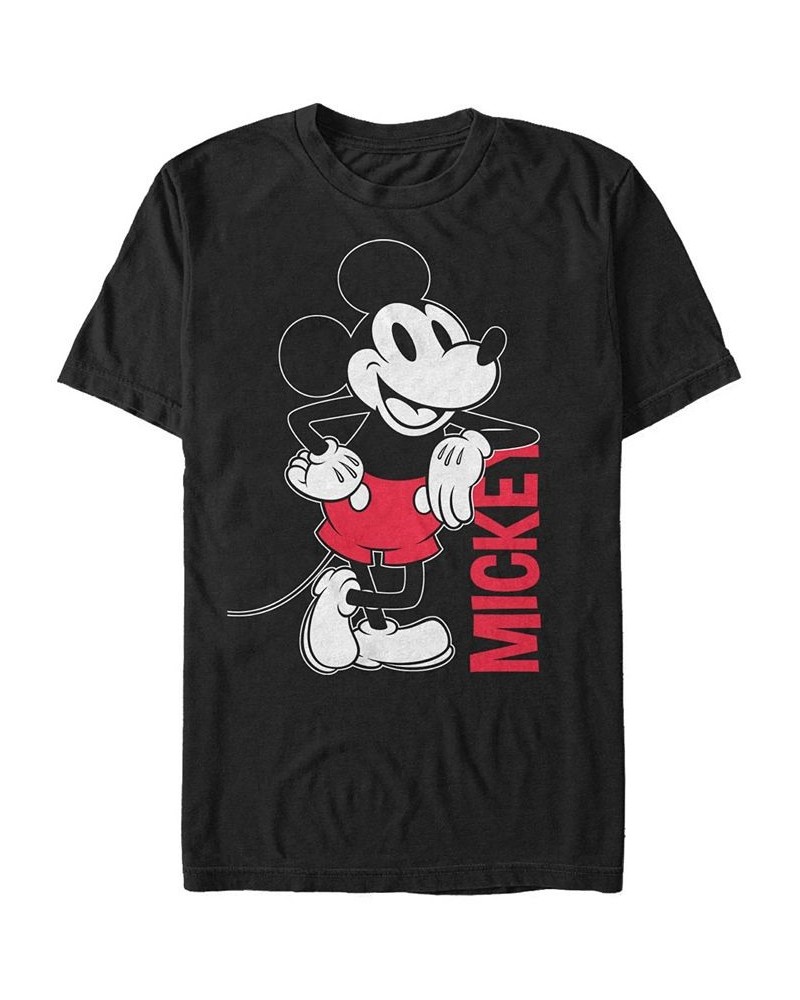 Men's Mickey Leaning Short Sleeve T-Shirt Black $18.54 T-Shirts