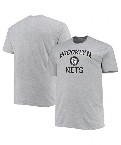 Men's Heathered Gray Brooklyn Nets Big and Tall Heart and Soul T-shirt $21.50 T-Shirts