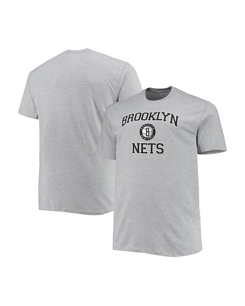 Men's Heathered Gray Brooklyn Nets Big and Tall Heart and Soul T-shirt $21.50 T-Shirts