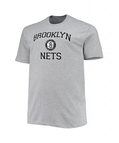 Men's Heathered Gray Brooklyn Nets Big and Tall Heart and Soul T-shirt $21.50 T-Shirts