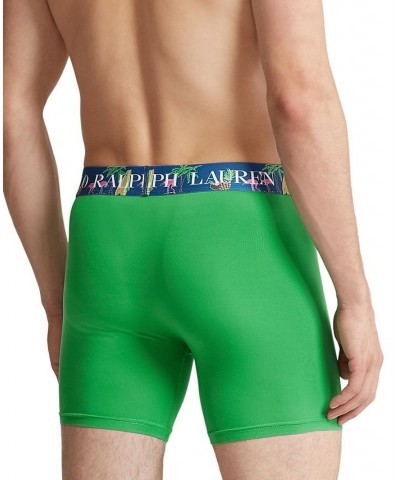 Men's Super-Soft Tropical-Print Boxer Briefs Green $20.40 Underwear