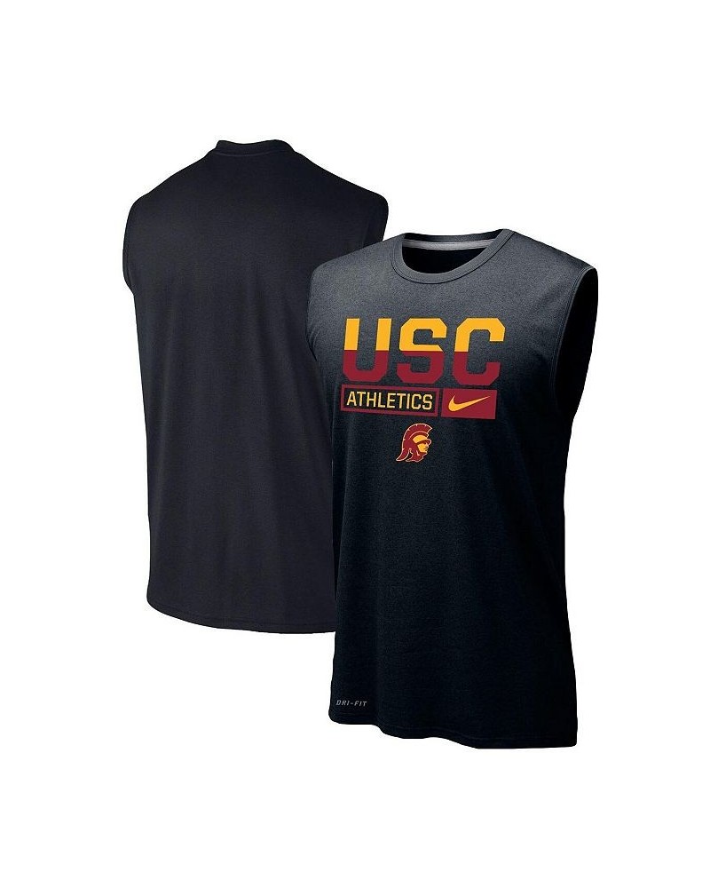 Men's Black USC Trojans Wordmark Drop Legend Performance Tank Top $29.49 T-Shirts