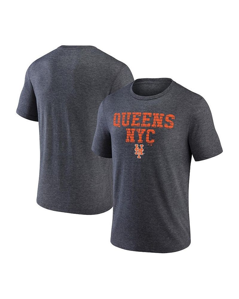 Men's Branded Heather Charcoal New York Mets Hometown Collection Vintage Look Tri-Blend T-shirt $26.54 T-Shirts