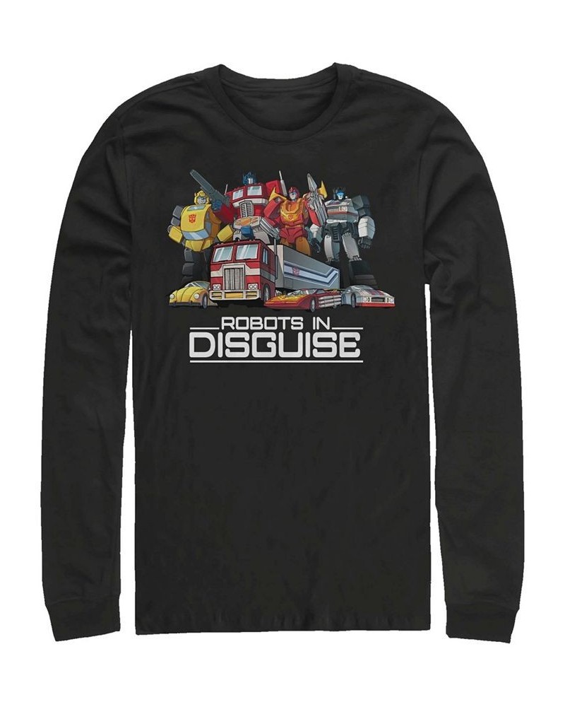 Men's Transformer Robots in Disguise Long Sleeve T-shirt Black $20.79 T-Shirts