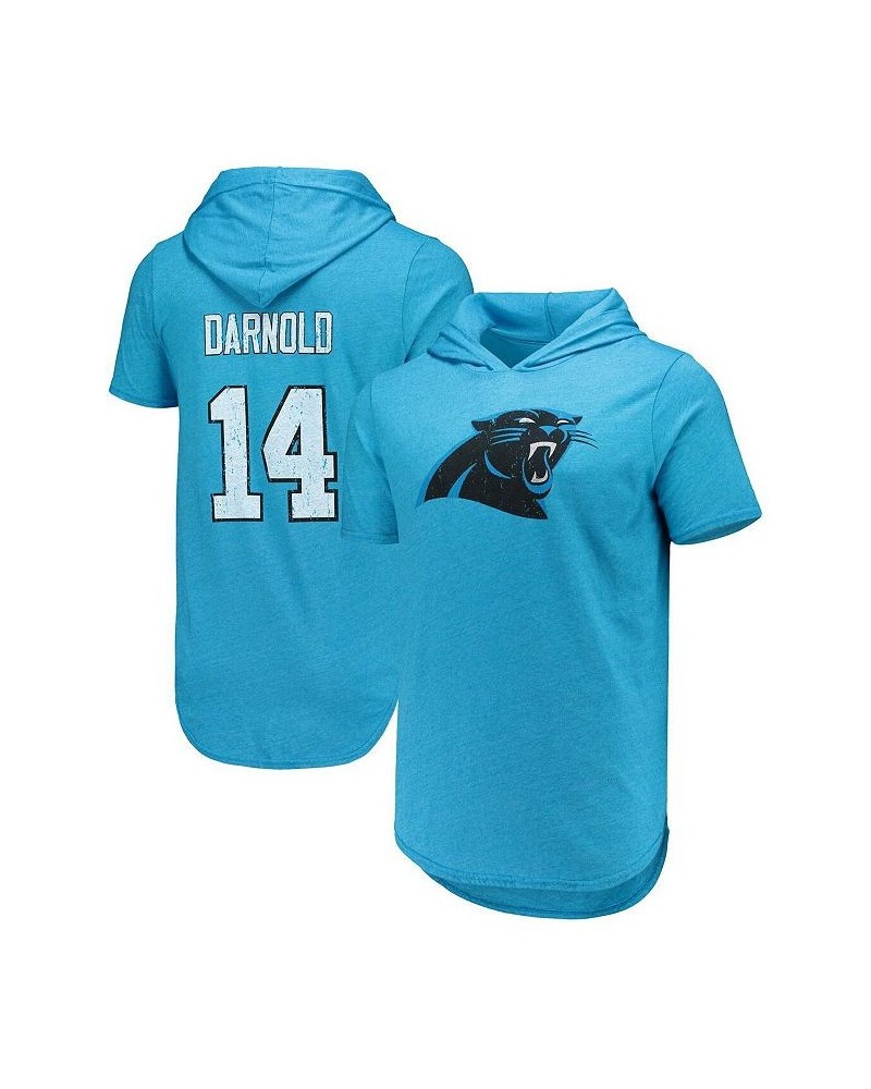 Men's Threads Sam Darnold Blue Carolina Panthers Player Name and Number Tri-Blend Hoodie T-shirt $34.44 T-Shirts