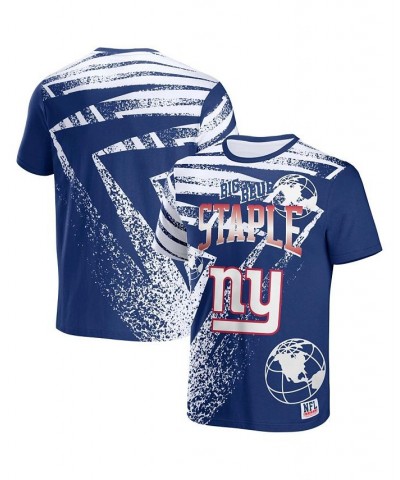 Men's NFL X Staple Blue New York Giants Team Slogan All Over Print Short Sleeve T-shirt $16.80 T-Shirts