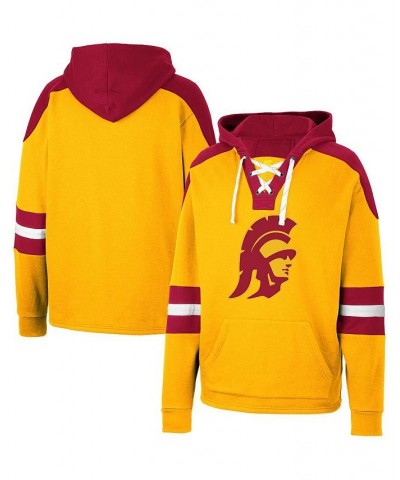 Men's Gold USC Trojans Lace-Up 4.0 Pullover Hoodie $33.00 Sweatshirt