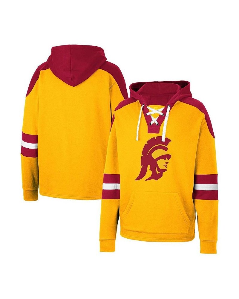 Men's Gold USC Trojans Lace-Up 4.0 Pullover Hoodie $33.00 Sweatshirt