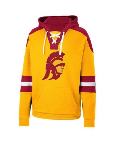 Men's Gold USC Trojans Lace-Up 4.0 Pullover Hoodie $33.00 Sweatshirt