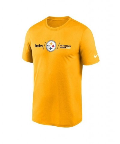 Men's Gold Pittsburgh Steelers Horizontal Lockup Legend T-shirt $27.99 T-Shirts