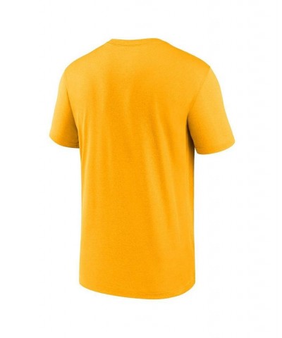 Men's Gold Pittsburgh Steelers Horizontal Lockup Legend T-shirt $27.99 T-Shirts