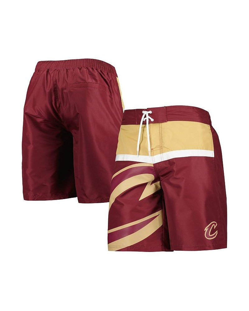 Men's Wine Cleveland Cavaliers Sea Wind Swim Trunks $35.74 Swimsuits