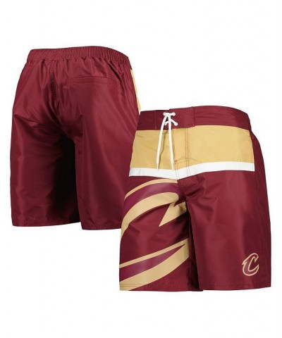 Men's Wine Cleveland Cavaliers Sea Wind Swim Trunks $35.74 Swimsuits