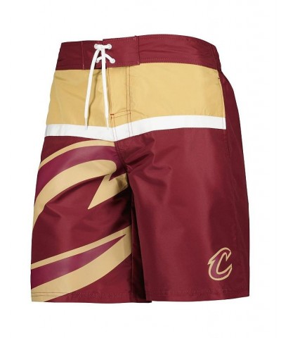 Men's Wine Cleveland Cavaliers Sea Wind Swim Trunks $35.74 Swimsuits