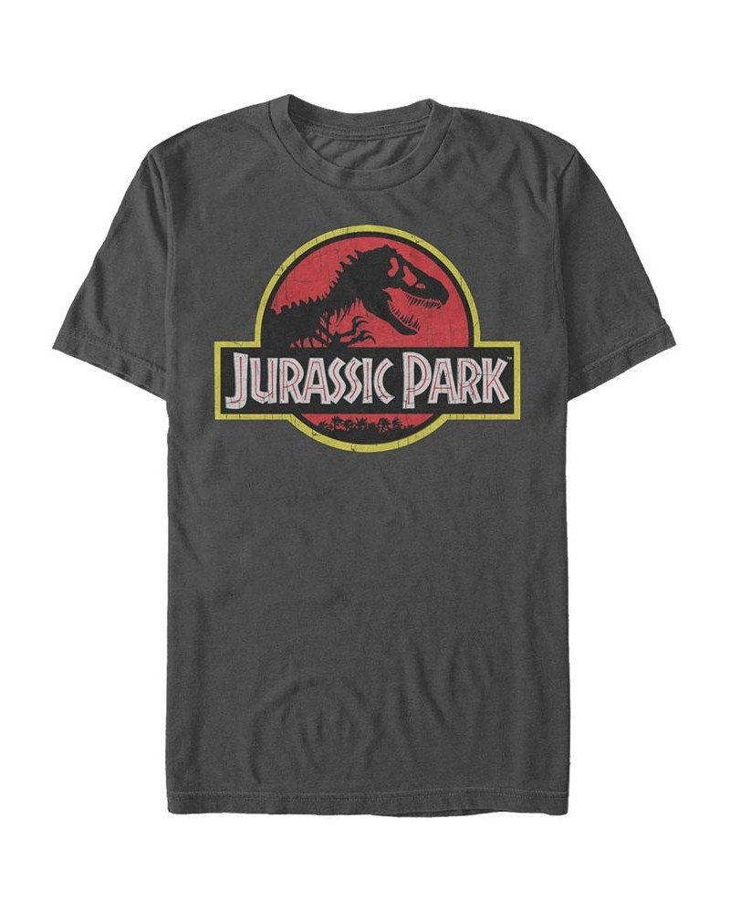 Men's Jurassic Park Jurassic Park Short Sleeve T-shirt Gray $17.15 T-Shirts