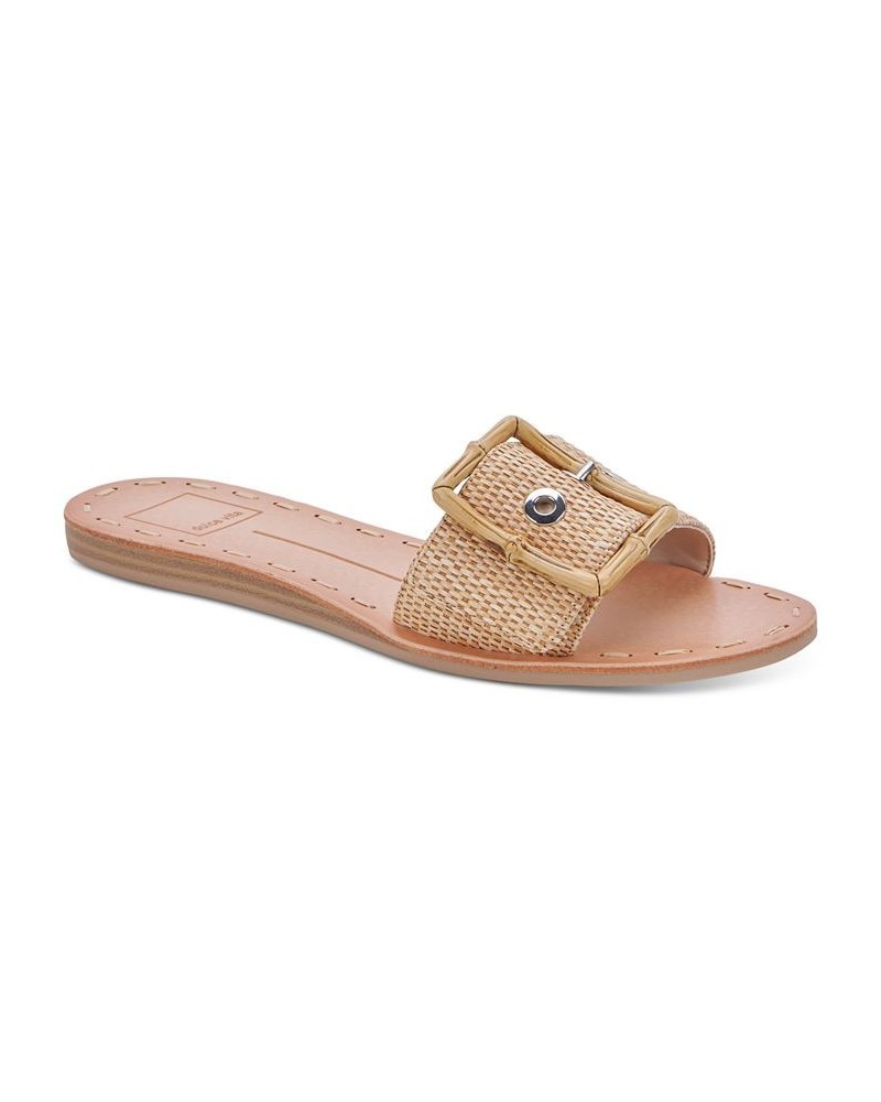 Docle Vita Women's Dasa Buckle Detailed Slide Sandals Yellow $35.00 Shoes